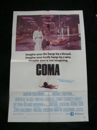 Coma Movie Poster Michael Crichton 1977 One Sheet