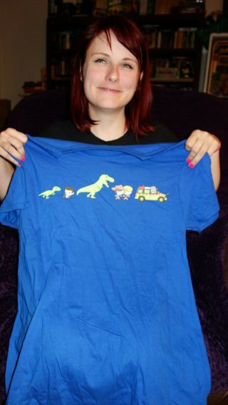 June 2018 Loot Crate Exclusive Jurassic Park Kawaii Pop Art T - Shirt Size M