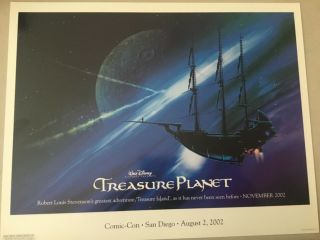 Walt Disney Treasure Planet Sdcc San Diego Comic - Con Promo Lithograph 2002