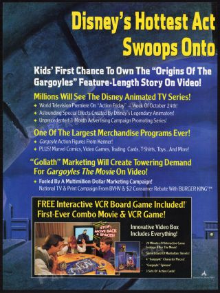 GARGOYLES: THE MOVIE_Original 1994 Trade print AD / promo_DISNEY_animated 2
