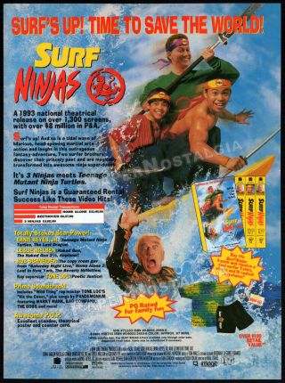 Surf Ninjas_original 1993 Trade Print Ad Promo_ernie Reyes Jr.  _leslie Nielsen