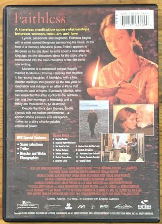 Faithless EX RENTAL DVD Liv Ullmann Ingmar Bergman 2