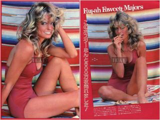 Farrah Fawcett Majors In Swimsuit 1978 Japan Picture Clippings 2 - Sheets Ti/v