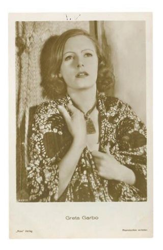 Stunning Movie Actress Greta Garbo Vintage Photo Postcard