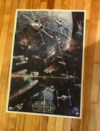 1977 Star Wars Fan Club Movie Poster Nm