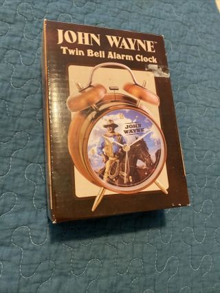 John Wayne Twin Bell Alarm Clock The Duke Rare