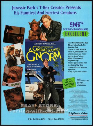A Gnome Named Gnorm_original 1994 Trade Print Ad Promo_anthony Michael Hall