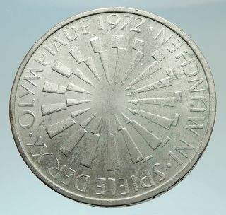 1972 Germany Munich Summer Olympic Games Spiral 10 Mark Silver Coin I76980