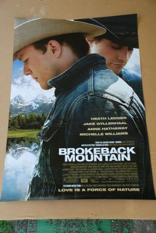 Brokeback Mountain Orig 2005 Double Sided Movie Poster 27 X 40 Oscar Winner