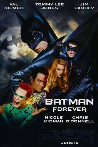 Batman Forever Movie Poster 1 Sided Final Rolled Vf 27x40 Val Kilmer