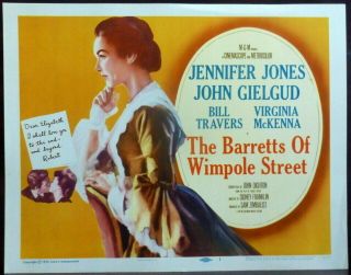 The Barretts Of Wimpole Street 1950s Lobby Title Card Jennifer Jones