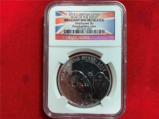 Great Britain 2015 2 Pounds Year Of The Sheep 1 Oz.  999 Silver Ngc Bu
