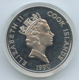 G0484 - Cook Islands 50 Dollars 1990 KM 43 Jacques Cartier 500 Years America 2