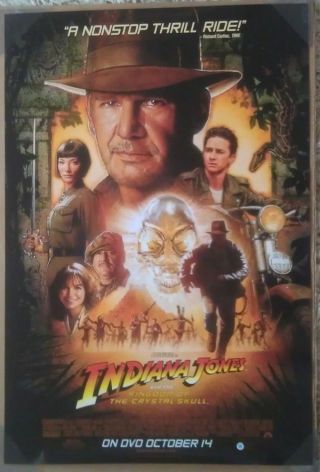 Indiana Jones 4 Iv Kingdom Of Crystal Skull Dvd Movie Poster Ss 27x40