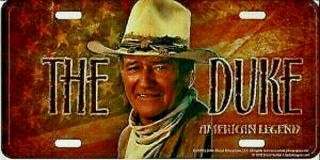 John Wayne The Duke American Legend Cowboy Metal License Tag Plate 12 " X6 "