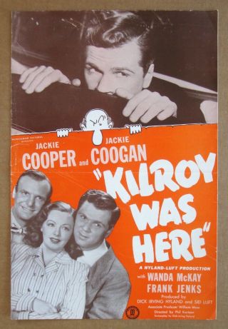 Kilroy Was Here Jackie Coogan Jackie Cooper Monogram 1947 Pressbook