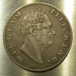 British India 1835 One Rupee Silver Coin King William Iiii - Km 450 - Incused F