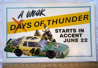 Vintage A Week Days Of Thunder 11x17 Movie Poster 1990 Nascar Racing Rare