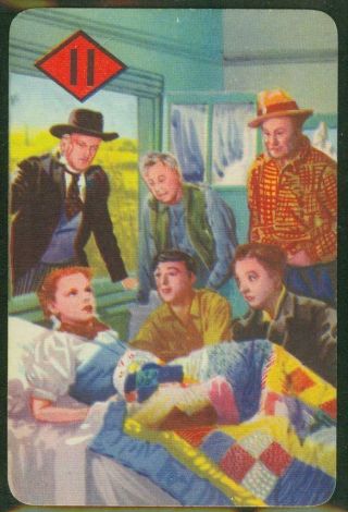 1940 Wizard Of Oz Playing Card,  Black Diamond 11,  Dorothy Is Back At Home With.