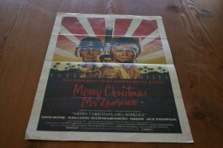Merry Christmas Mr Lawrence 1983 Aust Orig Daybill Movie Poster Very Good Cond