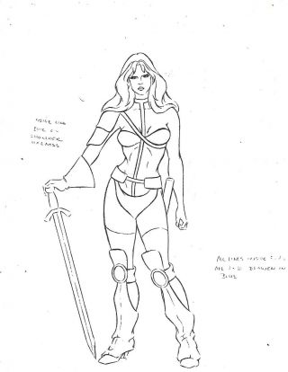Taarna 1981 Heavy Metal Film Rotoscoping Pre - Production Art Front View 8.  5 " X11 "