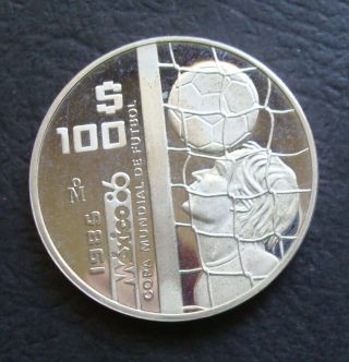 1986 Mexico $100 Pesos Proof Silver Uncirculated.  Please Se The Coin