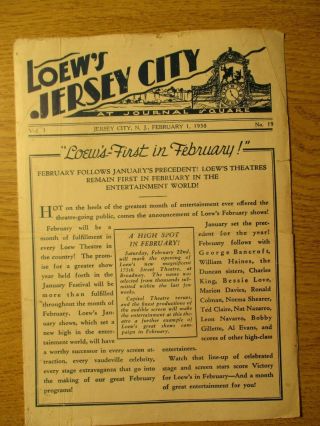 LOEW ' S JERSEY CITY WEEKLY MOVIE HERALD 2/1/1930 GARBO,  MARY CARLYLE,  SHEARER 3