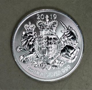 Great Britain 2019 £2 (2 Pounds) Royal Arms 1 Ounce Silver Coin