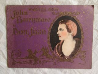 Don Juan 1926 Film Souvenir Program Silent Stars John Barrymore Mary Astor