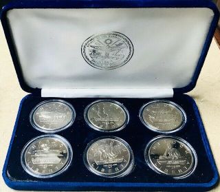 Marshall Islands - (6) $5 Coins Set - John F.  Kennedy - 1995 - Display Case