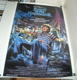 Rolled 1986 Disney Flight Of The Navigator 1 Sheet Movie Poster Joey Cramer