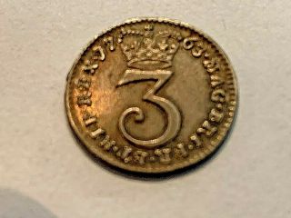 1763 Maundy G.  Britain 3 Pence