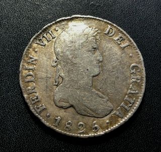 Bolivia 1825 Pts Jl 8 Reales Silver Coin: Ferd,  Vii