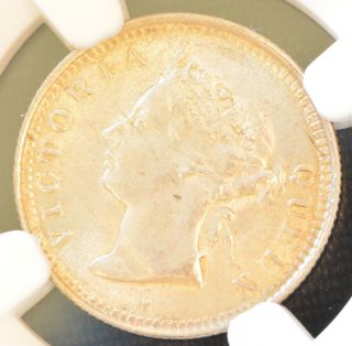 1900 H China Hong Kong 5 Cent Victoria Silver Coin Ngc Unc Details