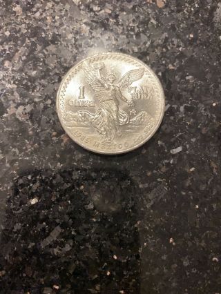 1985 1 Oz Mexican Libertad.  999 Fine Silver Coin