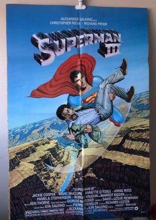 Superman Iii One Sheet Movie Poster 27 " X 41 " 1983 Warner Bros Fn - Nm