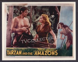 8x10 Lobby Card Photo Tarzan And The Amazons Johnny Weissmuller Brenda Joyce
