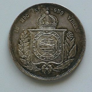1863 Brazil,  2000 Reis,  Silver,  Km466