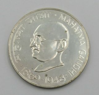 1969 India 10 Rupees Proof Silver Coin Gandhi - Item 2588