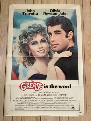 Grease 1978 27x41 Movie Poster John Travolta Olivia Newton - John