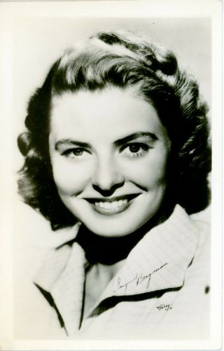 Vintage Ingrid Bergman Fan Photo From Movie Studio Postcard