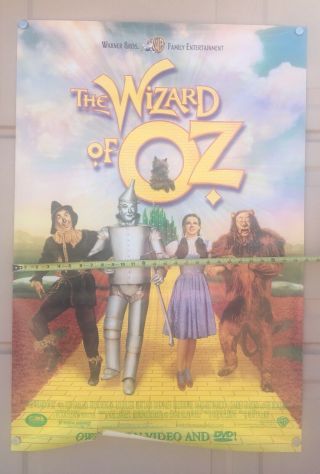 The Wizard of Oz 27x40 Promotional Poster For Anniversary Release To Video/DVD. 2