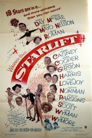 Doris Day,  Gordon Macrae,  Virginia Mayo,  Gene Nelson 1 - Sheet Poster " Starlift "