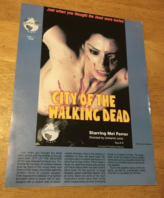 City Of The Walking Dead Continental Video Promo Ad Slick Vhs Horror Gore Zombie
