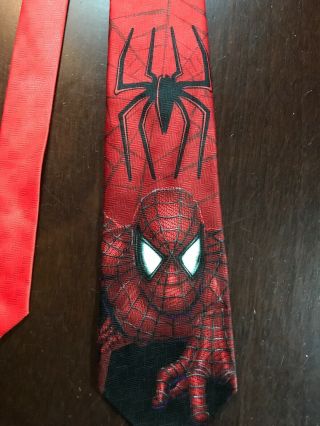 Spider Man 2002 Marvel Columbia Promo Logo Crawl Graphic Tie Necktie