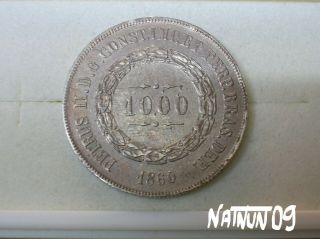 Brazil / 1000 Reis - 1860 / Silver Coin