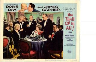 Thrill Of It All 1963 Release Lobby Card Doris Day James Garner,