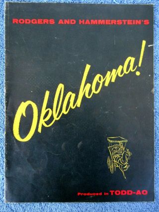 Vintage 1955 Promotional Program For The Movie Oklahoma Starring Gordon Macrae