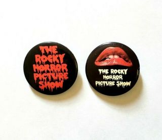Vintage The Rocky Horror Picture Show Movie Promo Button Set 4 Lips Poster Pin