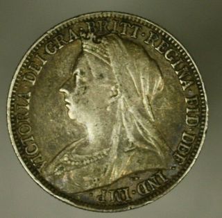 Great Britain Silver Florin 1899 Victoria Details A1735
